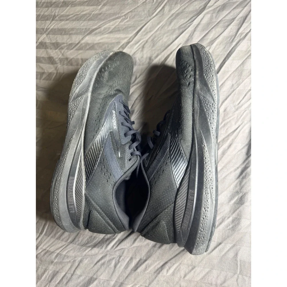 Brooks Adrenaline GTS 24 Mens Running Shoes Triple Black Sneakers Support‎